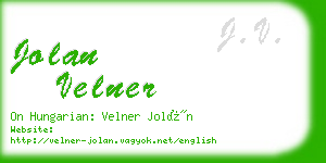 jolan velner business card